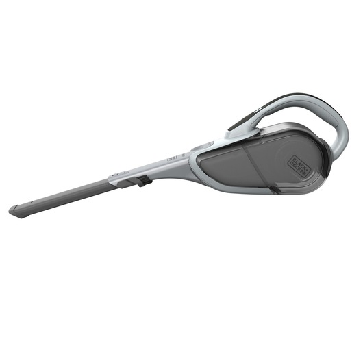 A BLACK+DECKER cordless handheld vacuum cleaner with an extended nozzle, shown on a white background.