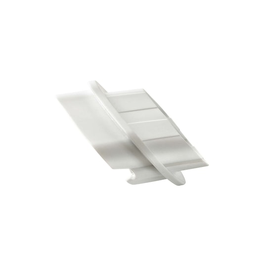 A close-up photo of a white plastic photography accessory part shown against a plain white background.
